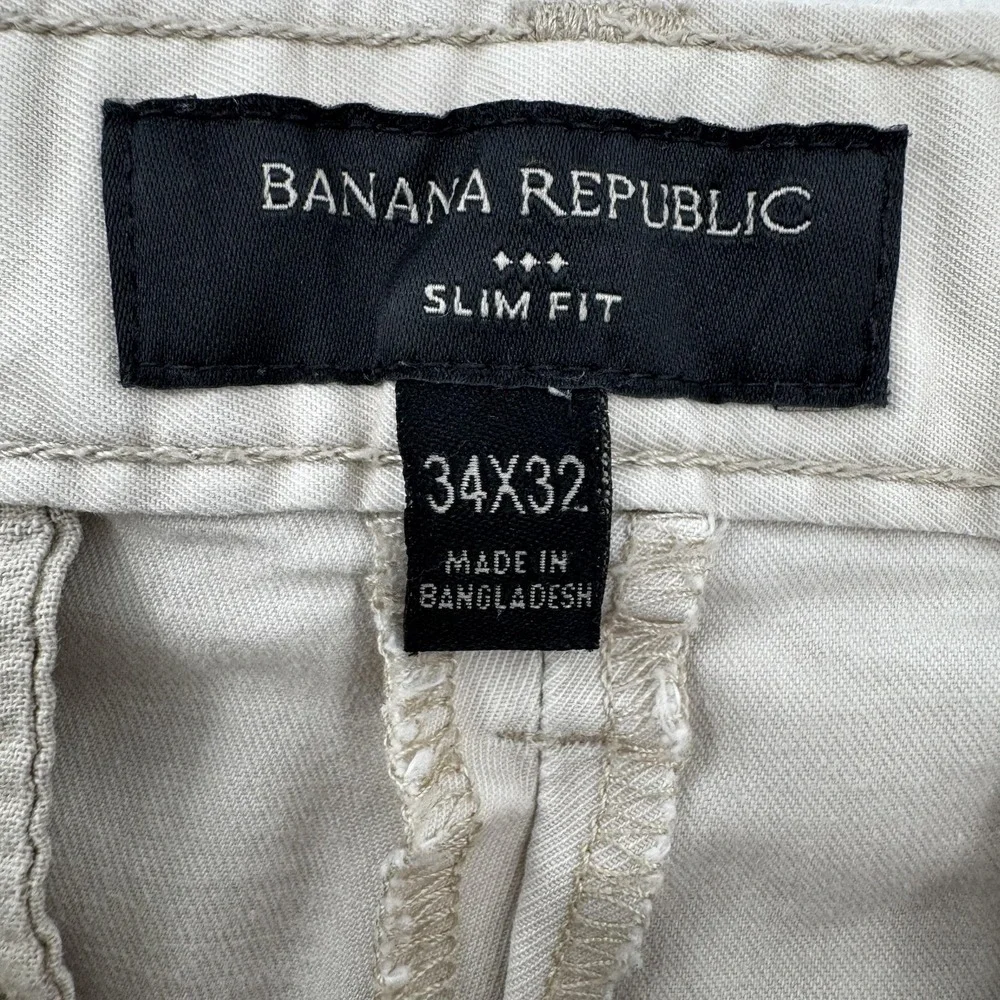 Banana Republic Pants Mens 34x32 Slim Fit Chino‎ Stretch Casual Altered Shorter